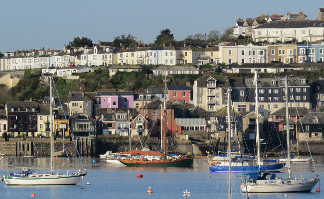 House overlooking boats at Falmouth harbour